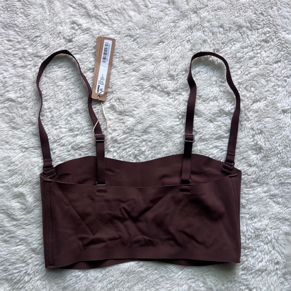 SKIMS Naked Bandeau Bra Cocoa Brown Size XXS Seamless Strapless BR-BAN-4473 NEW - Picture 5 of 10